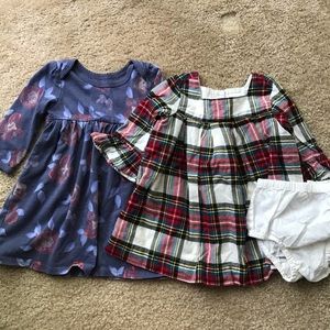 Lot of 2 long sleeved 6-12 month dresses